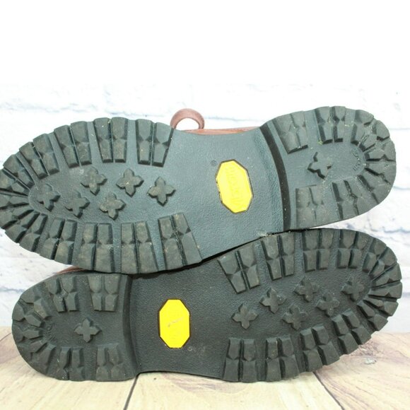 LL Bean Red Leather Fleece Lined Rugged Cozy Ankle Winter Boots Size 9.5 M - Picture 9 of 9